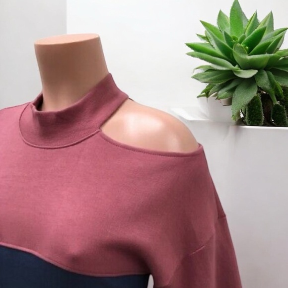 JIOH Colorblock Corset Split Joint Panelled Wide Sleeves Sweatshirt Dress - Picture 10 of 16